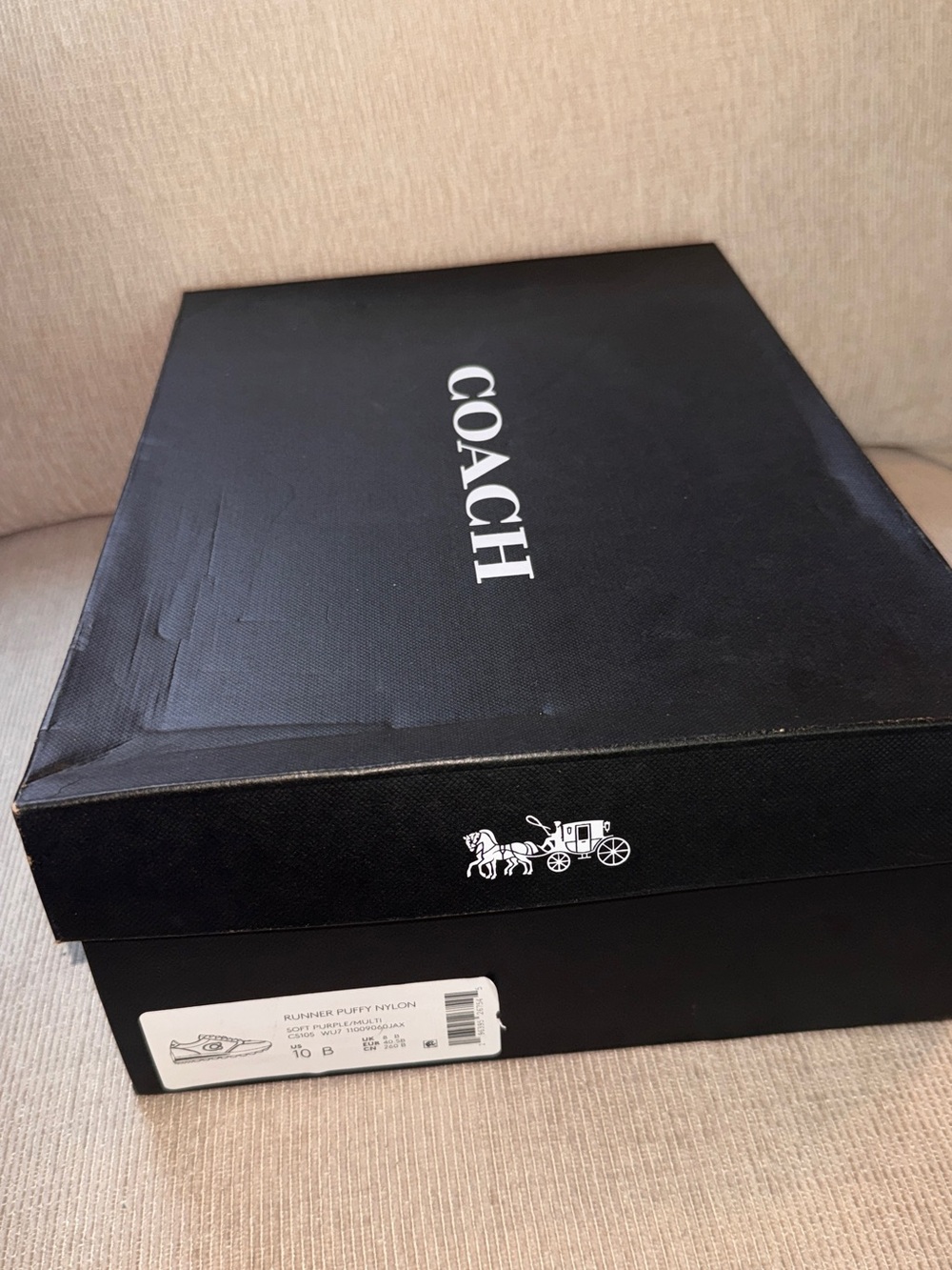 Coach Lavender and White C Logo Runner Sneakers - Picture 8 of 8